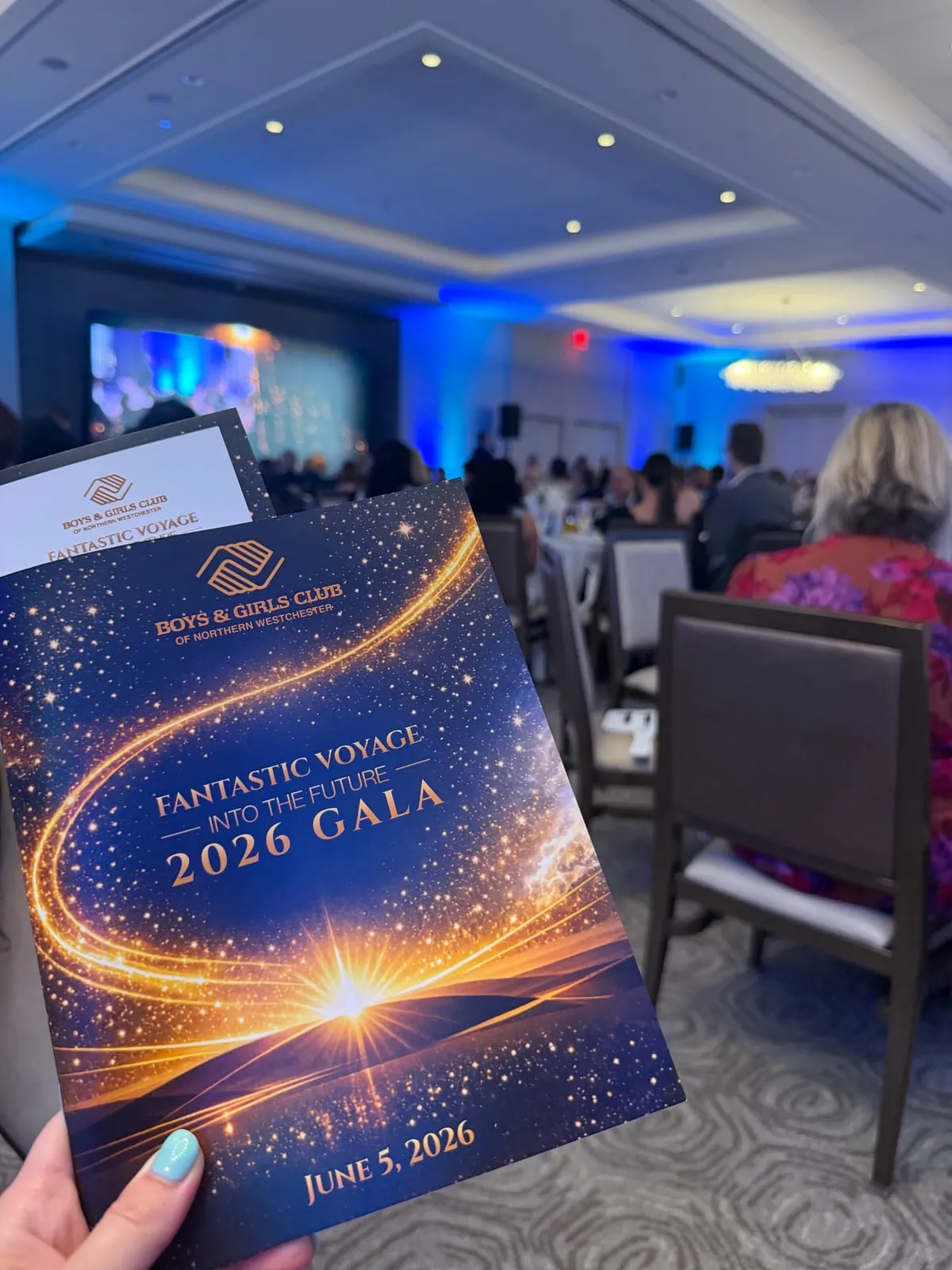Program for the Boys & Girls Club of Northern Westchester 2026 gala in a banquet hall