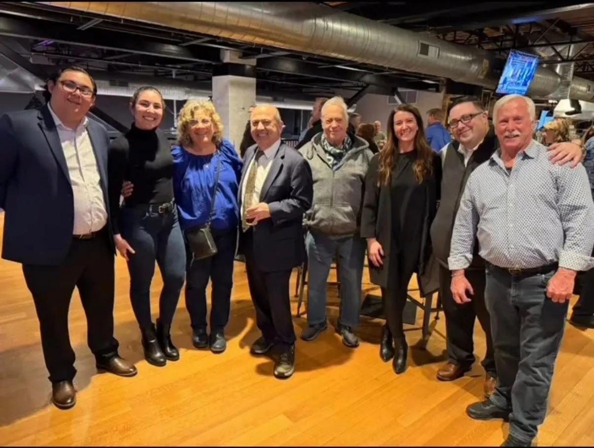 Group of Somers Chamber of Commerce members together at an evening event